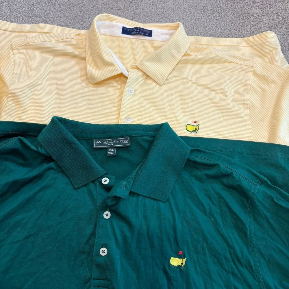 2 Lot Masters Tournament Augusta National Polo‎ Shirt XXL Clubhouse Collection